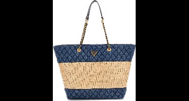 GUESS Shopper Schoudertas Delfa Tote Natural / Denim Blauw