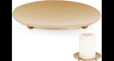 Kaarsenbord Metaal Gouden 12 cm - Kaarsenplateau - Bord voor Kaarsen - Dienblad