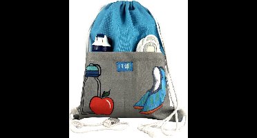 HECKBO Gymtas voor kinderen – Blauw met 2 vakken (32×40 cm) - cadeau - kado