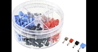 TRU COMPONENTS TC-11599332 Assortiment adereindhulzen 0.75 mm², 1 mm², 1.5 mm², 2.5 mm² Deels geïsoleerd Grijs, Rood, Z