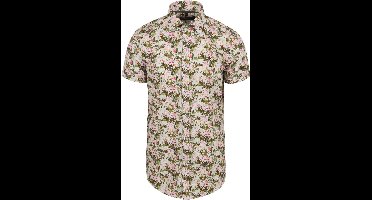 Suitable Short Sleeve Overhemd Print Jungle Groen - Maat XXL - Heren - Casual Shirt