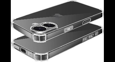 Mayaxess, Schokbestendig hoesje Geschikt voor Apple iPhone 16 met versterkte hoeken, Transparant