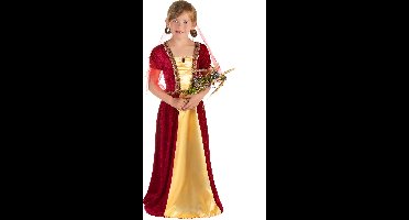 Vegaoo - Rood middeleeuws gravin kostuum voor meisjes