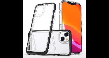 Hoesje Geschikt voor iPhone 13 hoesje transparant met bumper Zwart - Ultra Hybrid Hoesje Geschikt voor iPhone 13 case