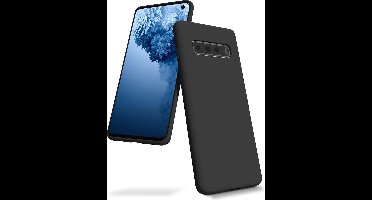 Hoesje Geschikt Voor Samsung Galaxy S10 Hoesje - Fluweelzachte Microvezel Siliconen Back Cover – Zwart