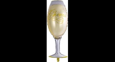 Wefiesta Folieballon Champagne Glas 109 X 46 Cm Goud/wit