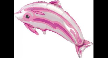 Wefiesta Folieballon Dolfijn 80 X 48 Cm Roze/zilver
