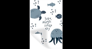 Muurstickers - Sticker Folie - Zeedieren - Magie - Kinderen - Jongens - Meisjes - Baby - 20x30 cm - Plakfolie - Muurstickers Kinderkamer - Zelfklevend Behang - Zelfklevend behangpapier - Stickerfolie