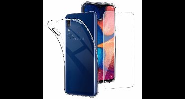 Ntech Hoesje Geschikt Voor Samsung Galaxy A20e TPU transparant hoesje + Glazen Screenprotector - Case-Friendly