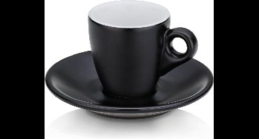 Espresso Kop en Schotel Set, Zwart - Kela | Mattia