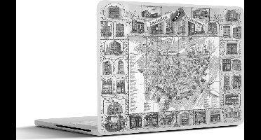 Laptop sticker - 13.3 inch - Kaart - Amsterdam - Antiek - 31x22,5cm - Laptopstickers - Laptop skin - Cover