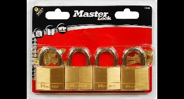 MasterLock Hangslot - Massief Messing - 40 mm - 4 stuks - 140EURQNOP