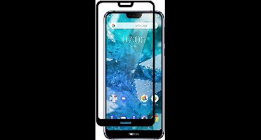 Ntech Screenprotector geschikt voor Nokia 7.1 full cover Screenprotector Tempered Glass - Zwart