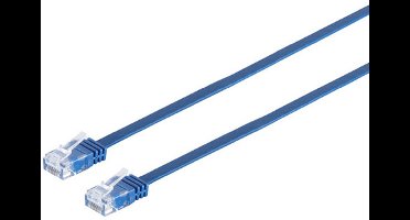 Patchkabel-Flachkabel U/UTP cat. 6 slim blau 2m