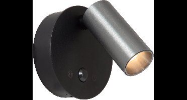 Lucide TONI - Oplaadbare Wandspot / Wandlamp - Accu/Batterij - Ø 8,1 cm - LED Dimbaar - CCT - 1x2W 2700K/4000K - Bewegingssensor (uitschakelbaar) - Magnetisch - Grijs ijzer
