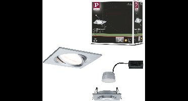 LED-inbouwlamp 3-Step-Dim Nova Coin zwenkbaar hoekig 84x84mm 50° Coin 6W 470lm 230V dimbaar 2700K Alu gedraaid