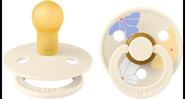 BiBs Studio Morning Bloom Fopspeen - 0-6 Mnd - 2 Stuks - Ivory