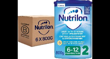 Nutrilon 2 - Opvolgmelk Baby 6-12 maanden - Babymelk in Poeder voor Flesvoeding - 6 x 800g