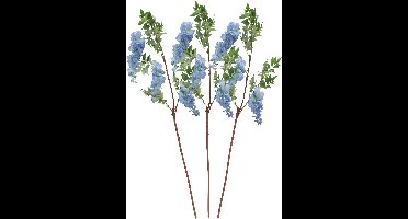 Chaks Blauweregen/wisteria - 3x - kunstbloemen - blauw - 110 cm - kunstplanten/kunsttakken