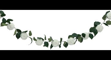 Chaks Kunstbloem slinger dahlia's - 220 cm - wit - bruiloft versiering - guirlande - decoratie