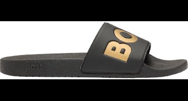 Hugo Boss heren BOSS slippers contrast logo zwart