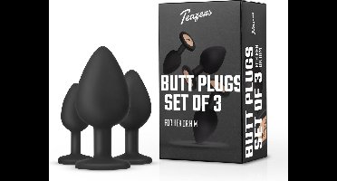Teazers - Buttplug Set - 3 Delige Set - Buttplugs - Anal Plug - Sex Toys voor Vrouwen en Mannen - Seksspeeltjes - Zwart