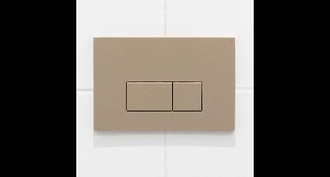 QeramiQ Dely Toiletset - 36.3x51.7cm - diepspoel - rimless - Geberit UP320 inbouwreservoir - met Burda frame - softclose toiletzitting - bedieningsplaat taupe - rechtehoekige knoppen - mat zwart