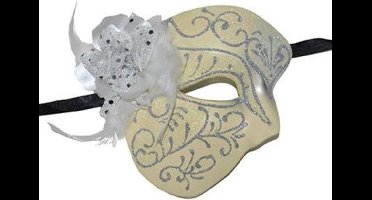 Venetiaans half oog masker met bloem