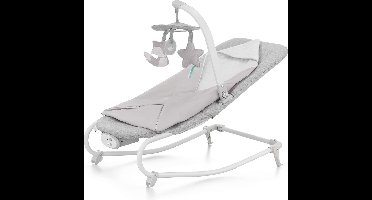 Wipstoeltje, wipstoel voor baby's, sitter, elektrische schommelstoel, wiegje, opvouwbaar, liggende positie, met accessoires, afneembare speelboog, trilfunctie, 8 muziekjes, grijs