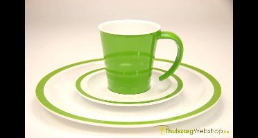 Servies Ornamin Klassik : 22 cm soepbord - wit met gele rand