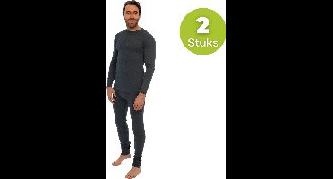 Thermokleding Set - Thermobroek + Thermoshirt - Heren - Antraciet - XXL - 2 Sets van 2 Stuks
