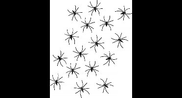 Chaks nep spinnen/spinnetjes 4 cm - zwart - 48x - Horror/Halloween thema decoratie beestjes