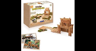 Guidecraft bouwblokken speelgoed - Tabletop Notch Blocks Eastern set 87-delig.