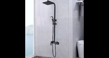 Douche - Regendouche - Douchewand - Douchekolom - Douchepanelen - Douche Systeem met Thermostatische Mengkraan – Verstelbare Douchekolom & Regendouche – Modern & Luxe Ontwerp - Zwart