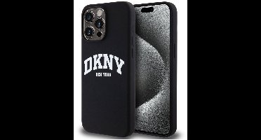 DKNY Silicone Arch Logo Back Case (MagSafe Compatible) - Geschikt voor Apple iPhone 14 Pro Max (6.7") - Zwart