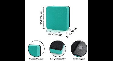 24 stuks draagbare magnetische whiteboardwisser, mini vierkante whiteboardwisser voor kinderen, studenten, lerarenbenodigdheden, thuis, school en kantoor, 5 x 5 x 2 cm, Groente