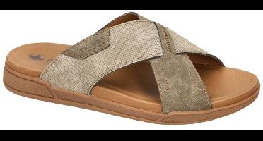 Rieker -Heren - taupe donker - pantoffels & slippers - maat 44