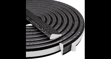 Zelfklevende wigvormige weerstrip 5M deurafdichtingsstrip raamisolatietape - geluidsdichte kiervuller, tochtwerende schuimtape voor deurkozijnen, zwart