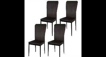 Eetkamerstoelen – Stoelen – Kuipstoelen – Keukenstoelen – Woonkamerstoelen – Zwarte Velvet Bekleding – Stabiel Metalen Onderstel – Set Van 4 – Hoge Rugleuning
