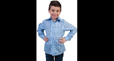 Blauw wit geruite Tiroler blousen