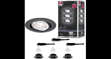 LED-inbouwlamp Base GU10 Flat draaibaar 3x4,9W 3x550lm 230V dimbaar 2700K Zwart mat