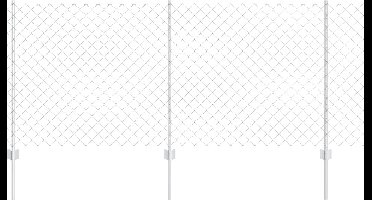 vidaXL - Hek - met - Paal - Zilverkleurig