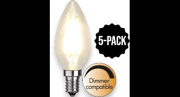 5-Pack | Kaarslamp - E14 - 4.2W - Extra Warm Wit - 2700K - Dimbaar