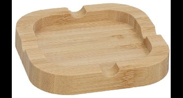 Asbak van bamboe hout - 10 x 10 cm - binnen/serre - asbakken - naturel kleur
