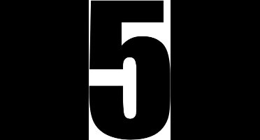 New Age Devi - Cijfersticker - zwart - 10 x 5 cm - Kliko - brievenbus - deuren - containers - voorraadbakken - ramen - nummer-5