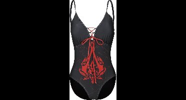 Assassin's Creed Crest Dames Zwempak - zwart/rood - S