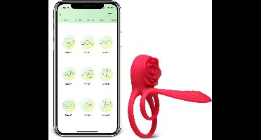Smart Vibrerende Rozen Cockring met App – Koppelplezier met 9 Standen & Clitorale Stimulatie