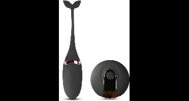 Luxe Vibrerend Ei met Afstandsbediening – Discreet Opwind Ei met Walvisstaart – Zwart Silicone Koppel Speeltje