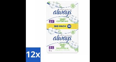 Always - Maandverband - Long - Cotton Protection - Met Vleugels - Maat 2 - 18 Maandverband - Voordeelverpakking - 12 stuks