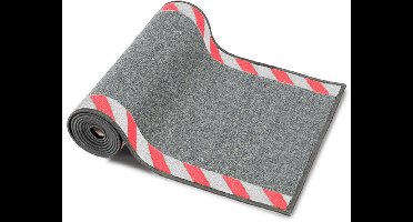 FLOORDIREKT Kabelbeschermingsmat Met Waarschuwingsrand - Voor Binnen - Veiligheidsmat voor Kantoor & Magazijn - Met Antislip Rug - Afwasbaar - Kabelbrug op Maat - Rood/Wit - 40 x 500 cm